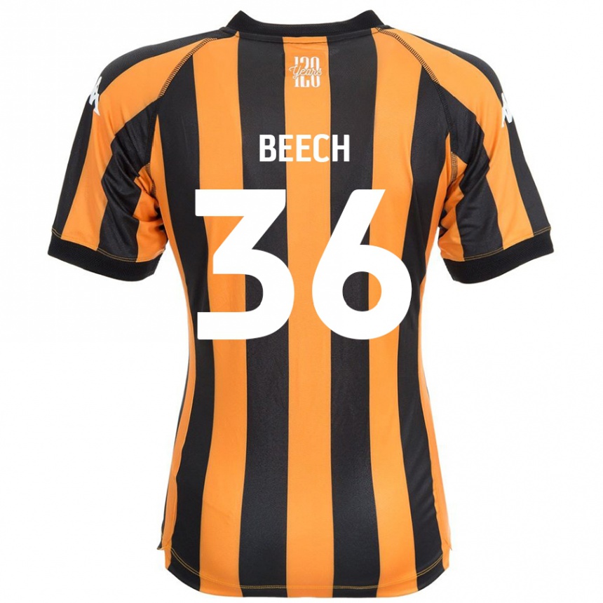 נשים כדורגל Amy Beech #36 ענבר שחור ג'רזי ביתית 2024/25