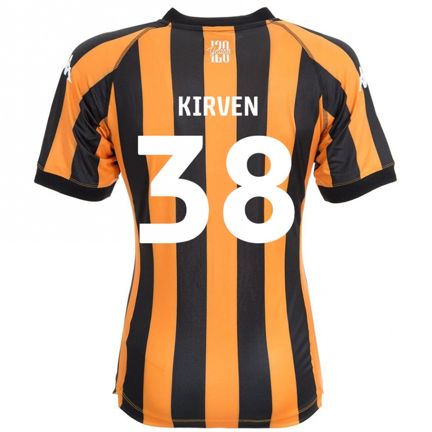 נשים כדורגל Tess Kirven #38 ענבר שחור ג'רזי ביתית 2024/25