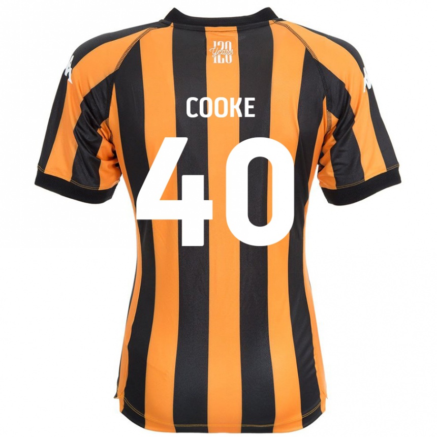 נשים כדורגל Megan Cooke #40 ענבר שחור ג'רזי ביתית 2024/25
