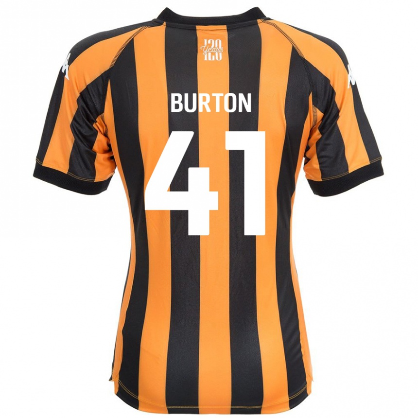 נשים כדורגל Jess Burton #41 ענבר שחור ג'רזי ביתית 2024/25