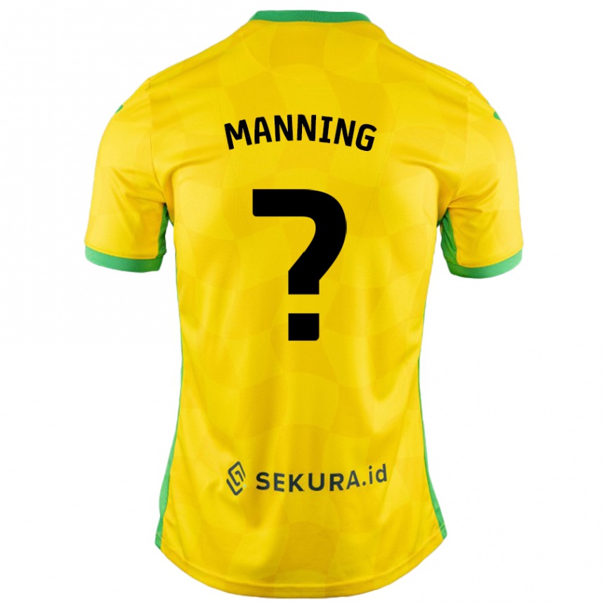 נשים כדורגל Adian Manning #0 צהוב ירוק ג'רזי ביתית 2024/25