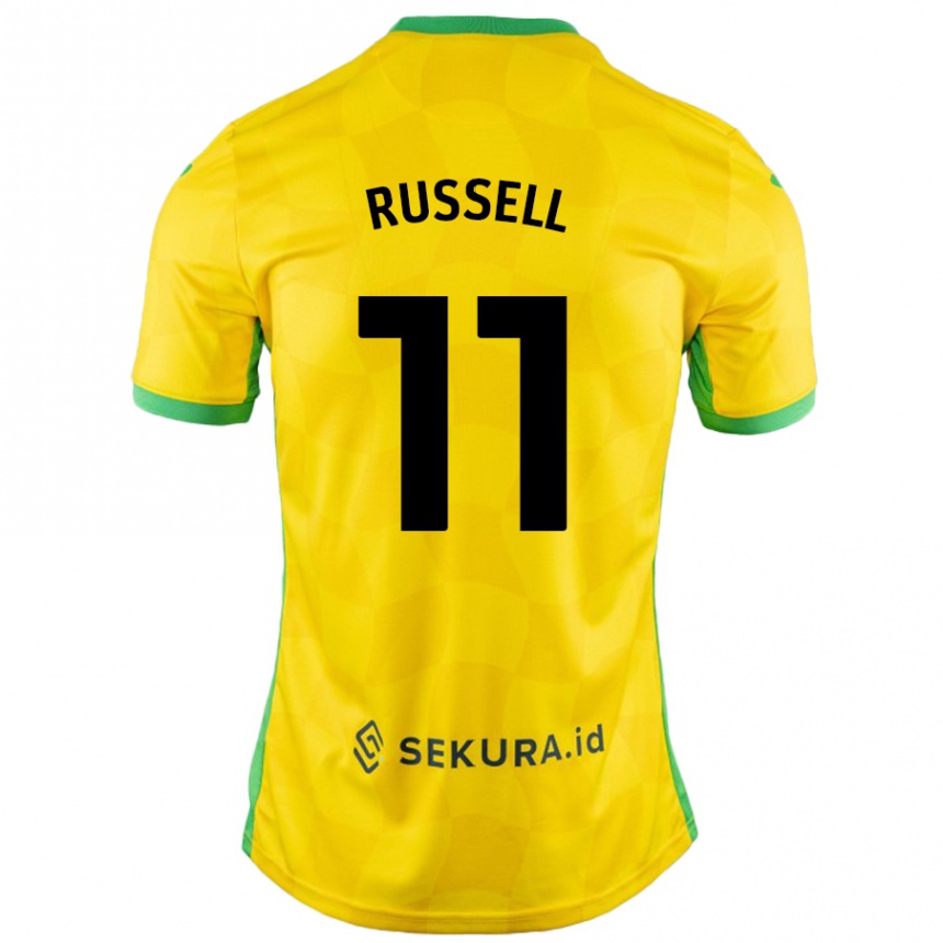 נשים כדורגל Rebecca Russell #11 צהוב ירוק ג'רזי ביתית 2024/25