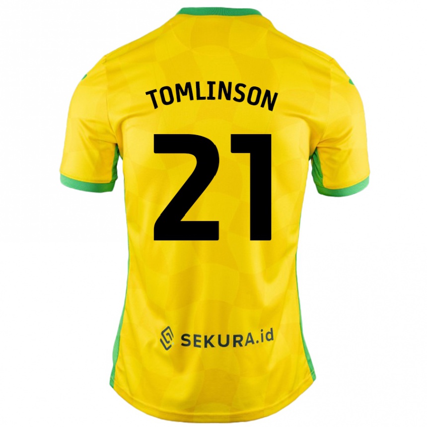 נשים כדורגל Lauren Tomlinson #21 צהוב ירוק ג'רזי ביתית 2024/25