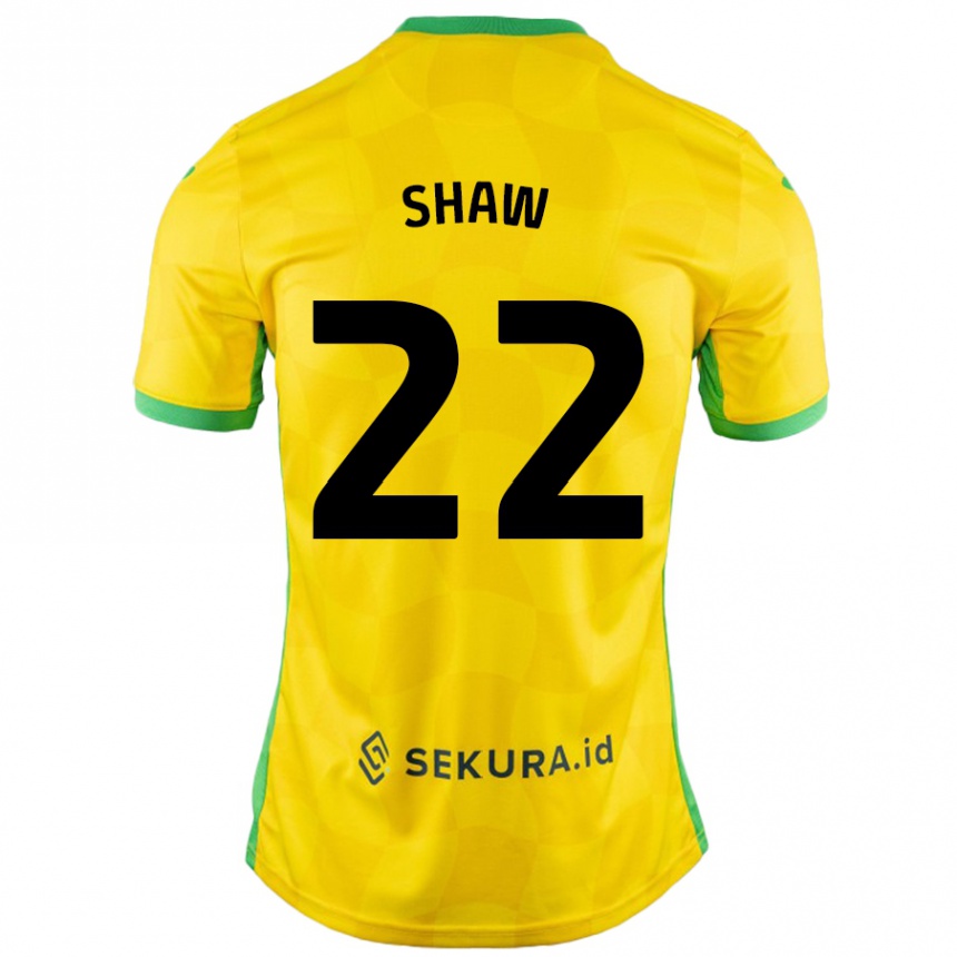 נשים כדורגל Shannon Shaw #22 צהוב ירוק ג'רזי ביתית 2024/25