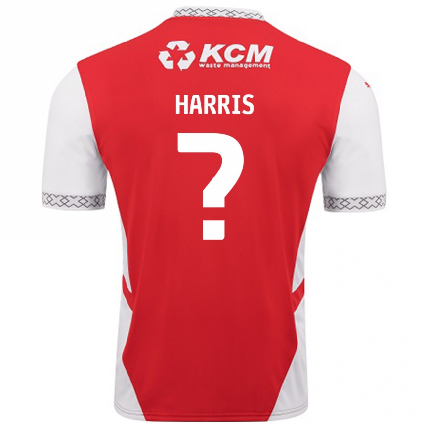 נשים כדורגל Harris #0 אדום לבן ג'רזי ביתית 2024/25