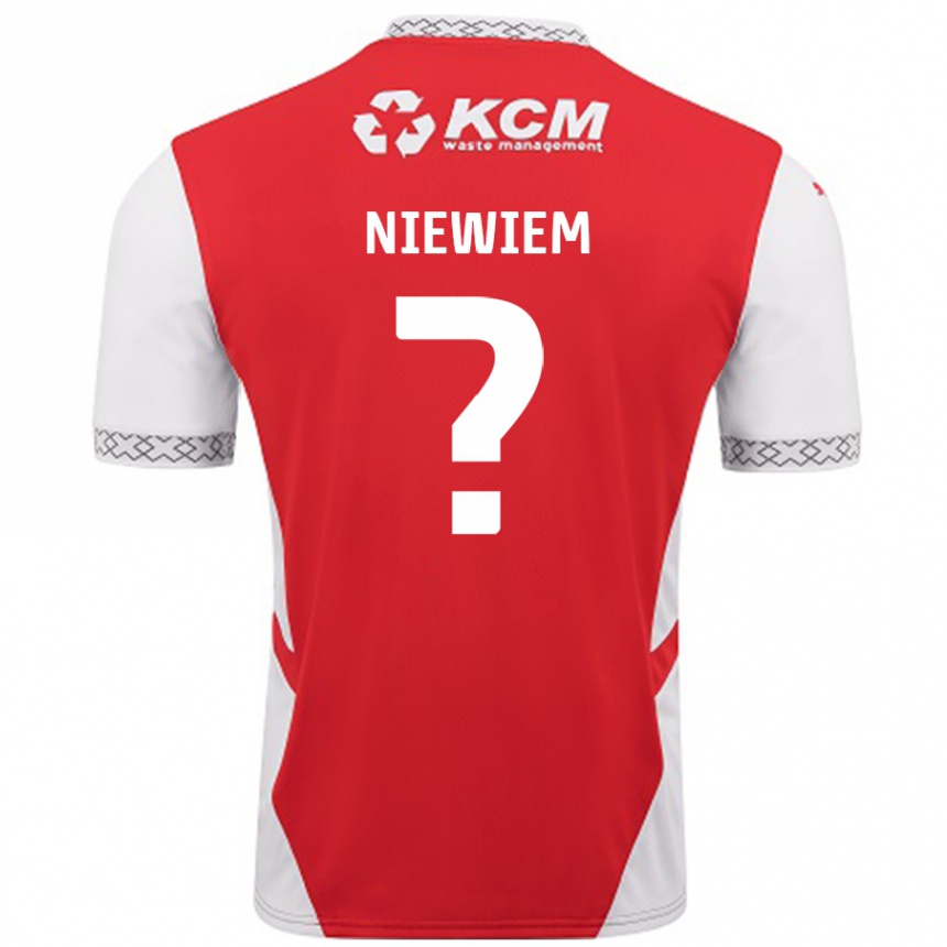 נשים כדורגל Oscar Niewiem #0 אדום לבן ג'רזי ביתית 2024/25