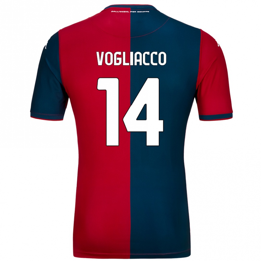 נשים כדורגל Alessandro Vogliacco #14 אדום כחול כהה ג'רזי ביתית 2024/25