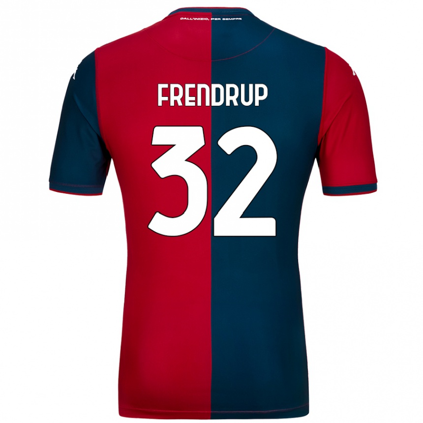 נשים כדורגל Morten Frendrup #32 אדום כחול כהה ג'רזי ביתית 2024/25