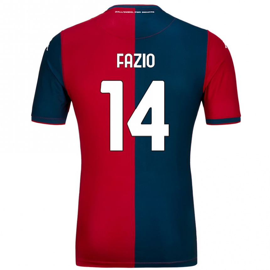 נשים כדורגל Tommaso Fazio #14 אדום כחול כהה ג'רזי ביתית 2024/25