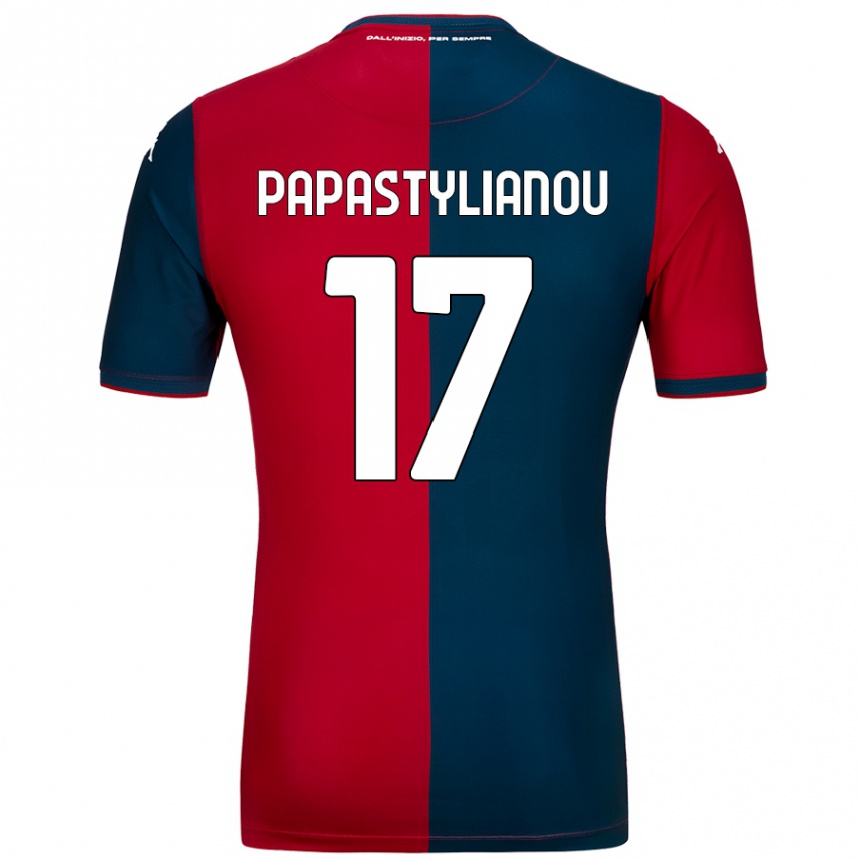נשים כדורגל Lysandros Andreas Papastylianou #17 אדום כחול כהה ג'רזי ביתית 2024/25