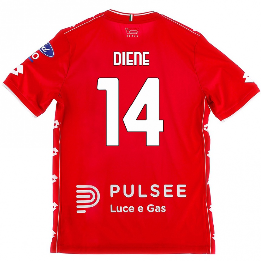 נשים כדורגל Abdou Diene #14 אדום לבן ג'רזי ביתית 2024/25