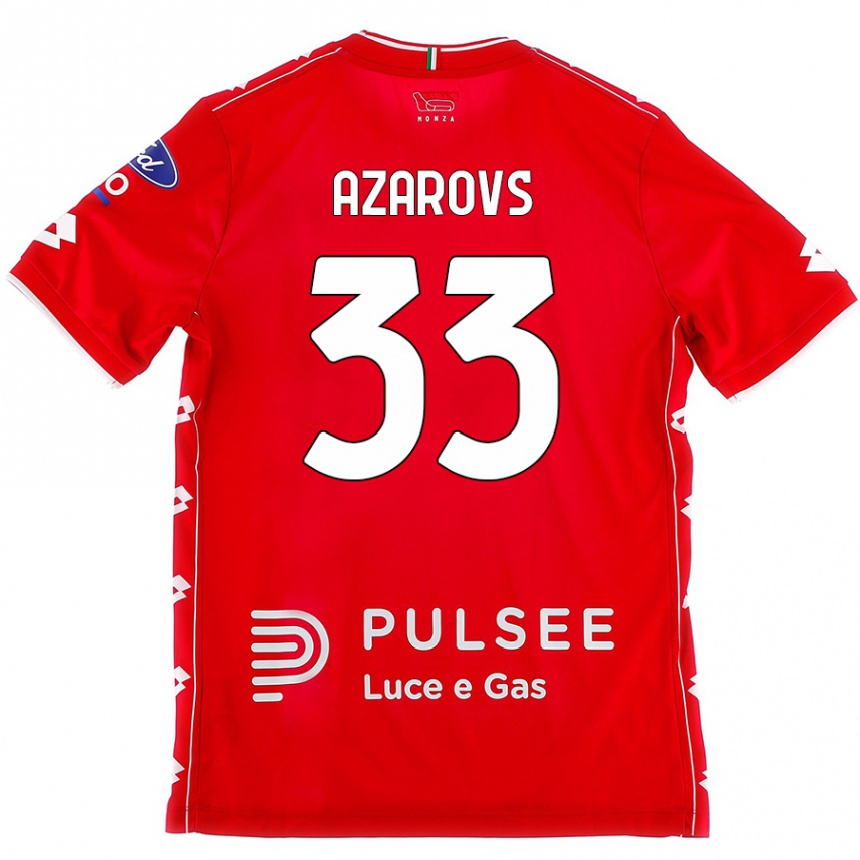 נשים כדורגל Timurs Azarovs #33 אדום לבן ג'רזי ביתית 2024/25