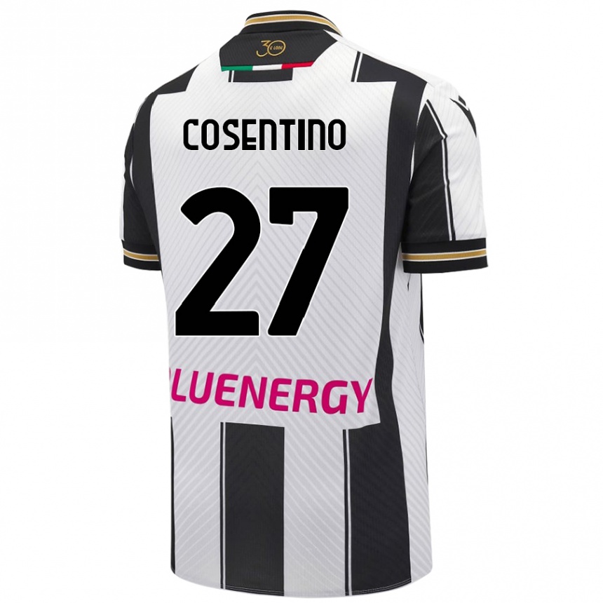 נשים כדורגל Sergio Cosentino #27 לבן שחור ג'רזי ביתית 2024/25