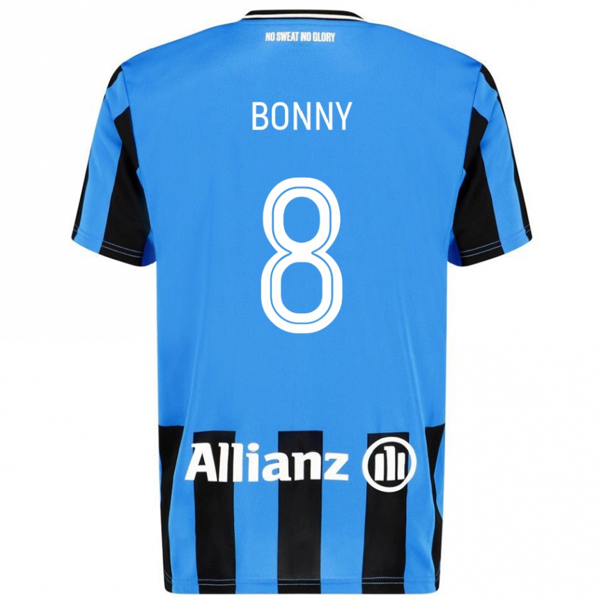 נשים כדורגל Chionne Bonny #8 כחול שמיים שחור ג'רזי ביתית 2024/25