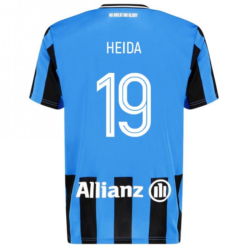 נשים כדורגל Jade Heida #19 כחול שמיים שחור ג'רזי ביתית 2024/25