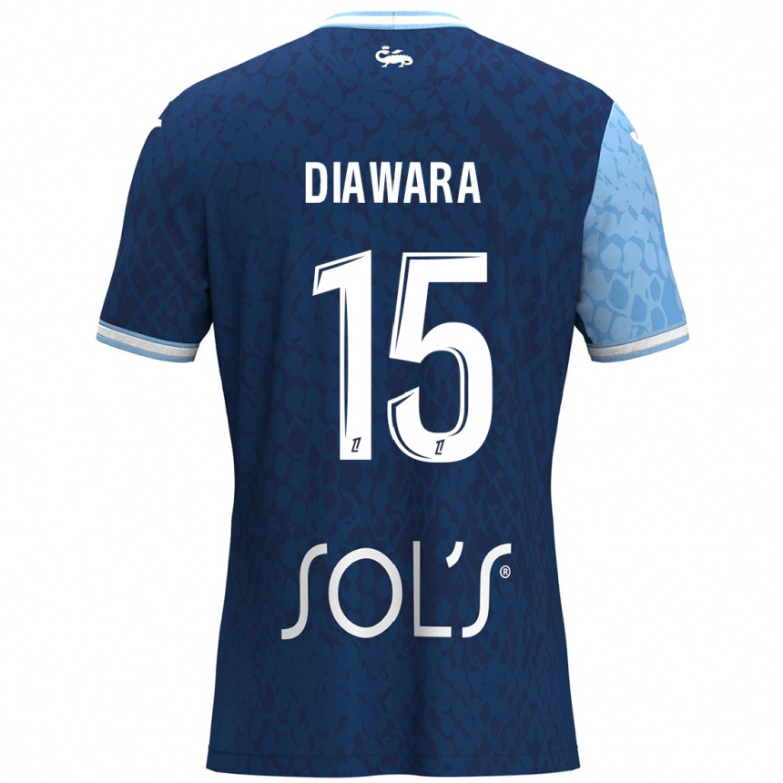 נשים כדורגל Kandet Diawara #15 כחול שמיים כחול כהה ג'רזי ביתית 2024/25
