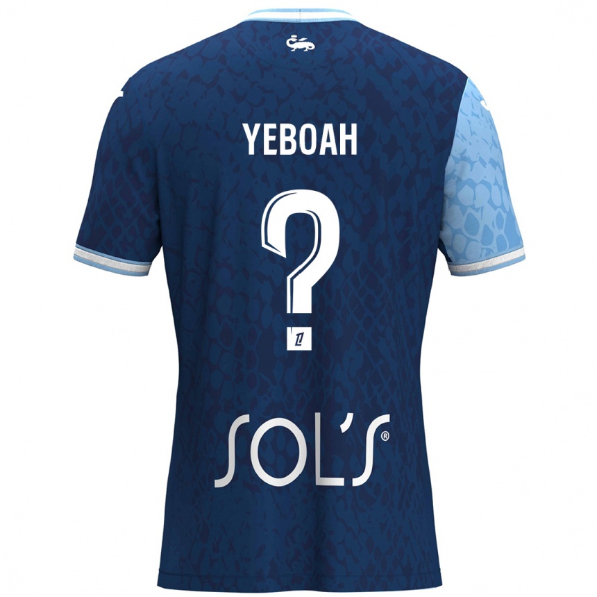 נשים כדורגל Ananée Yeboah #0 כחול שמיים כחול כהה ג'רזי ביתית 2024/25