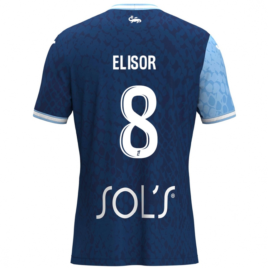 נשים כדורגל Salomé Elisor #8 כחול שמיים כחול כהה ג'רזי ביתית 2024/25