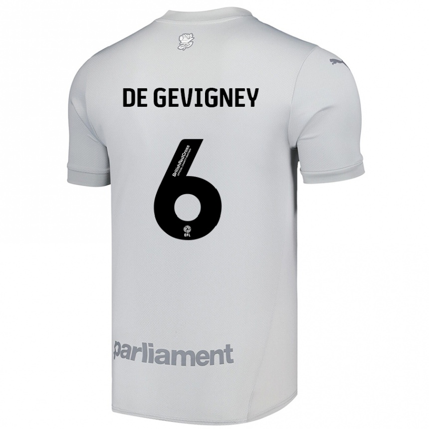 נשים כדורגל Maël De Gevigney #6 אפור כסף הרחק ג'רזי 2024/25