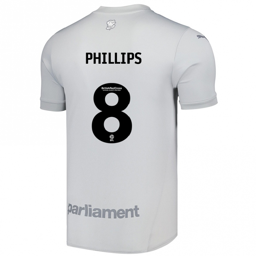 נשים כדורגל Adam Phillips #8 אפור כסף הרחק ג'רזי 2024/25
