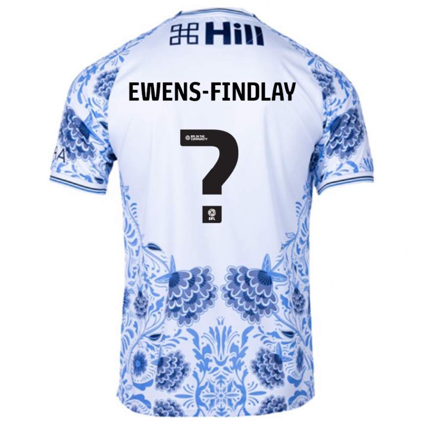 נשים כדורגל Ty Ewens-Findlay #0 כחול לבן הרחק ג'רזי 2024/25