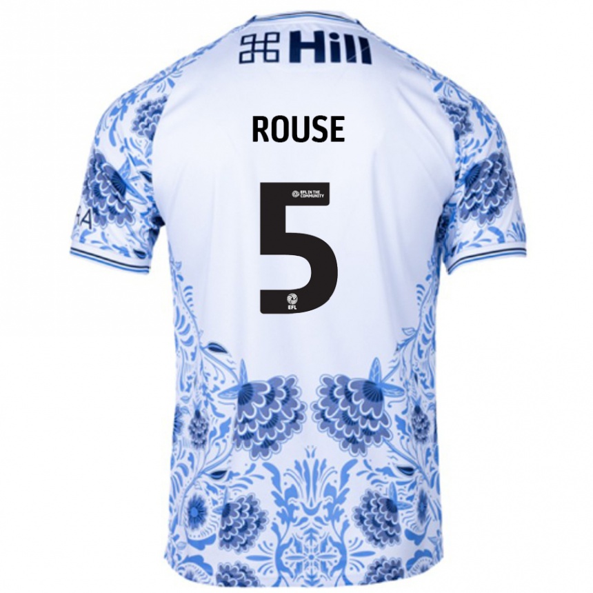 נשים כדורגל Lauren Rouse #5 כחול לבן הרחק ג'רזי 2024/25