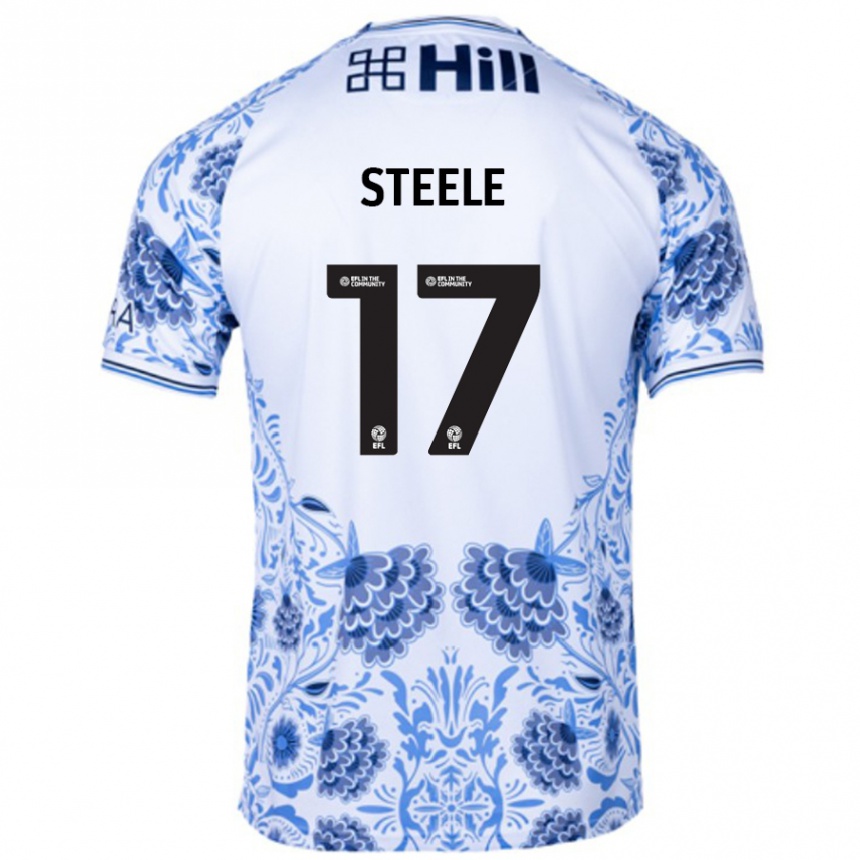 נשים כדורגל Fran Steele #17 כחול לבן הרחק ג'רזי 2024/25