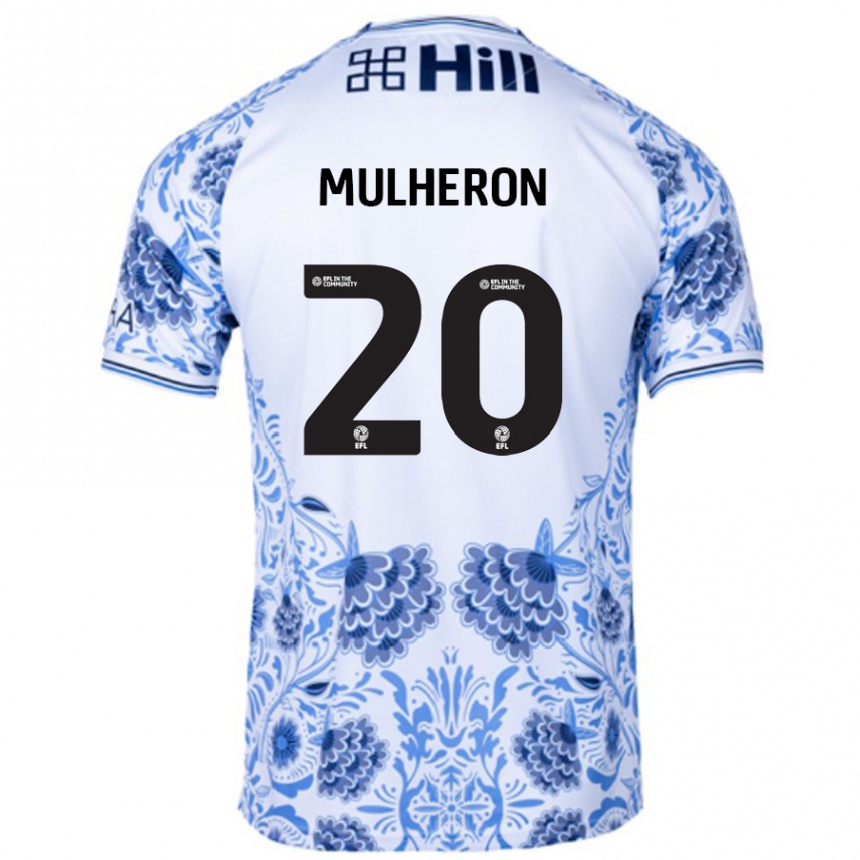 נשים כדורגל Bronwyn Mulheron #20 כחול לבן הרחק ג'רזי 2024/25