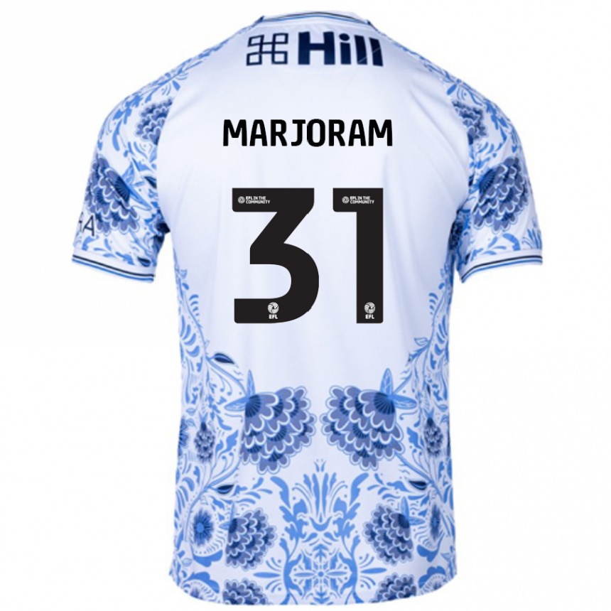 נשים כדורגל Sophie Marjoram #31 כחול לבן הרחק ג'רזי 2024/25