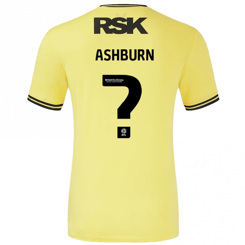 נשים כדורגל Luke Ashburn #0 צהוב שחור הרחק ג'רזי 2024/25