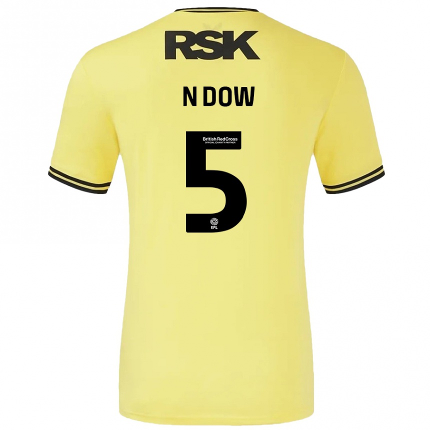 נשים כדורגל Elisha N'dow #5 צהוב שחור הרחק ג'רזי 2024/25