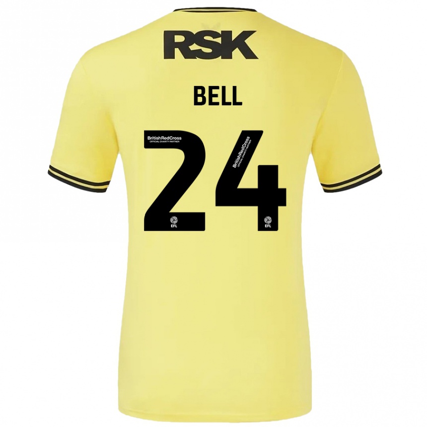 נשים כדורגל Taylor Bell #24 צהוב שחור הרחק ג'רזי 2024/25