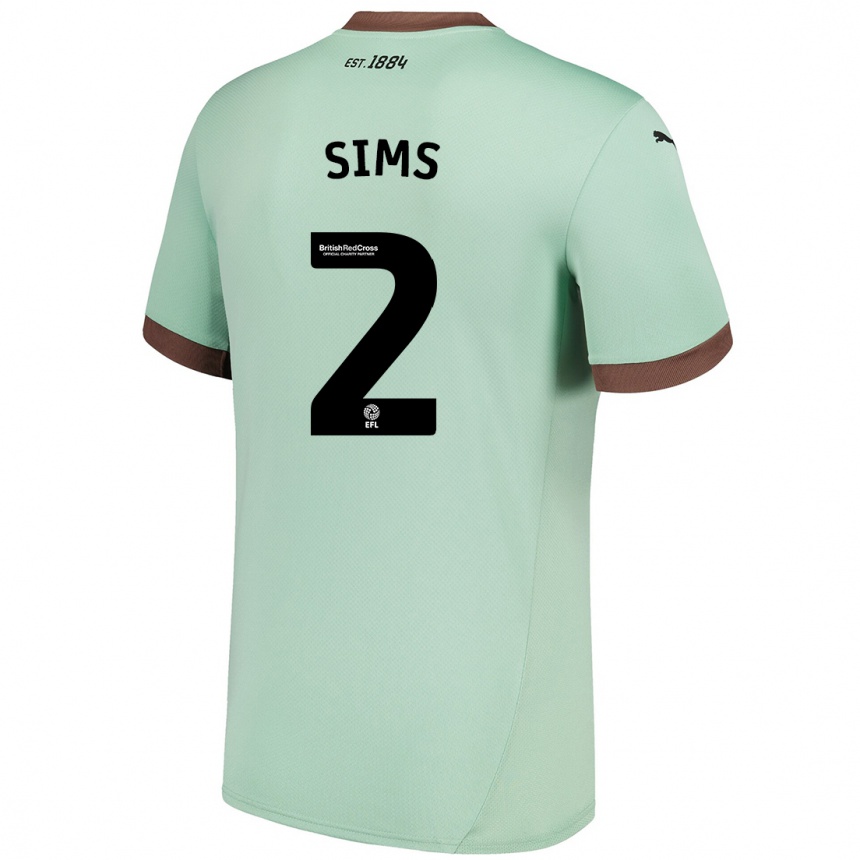 נשים כדורגל Amy Sims #2 ירוק חיוור הרחק ג'רזי 2024/25