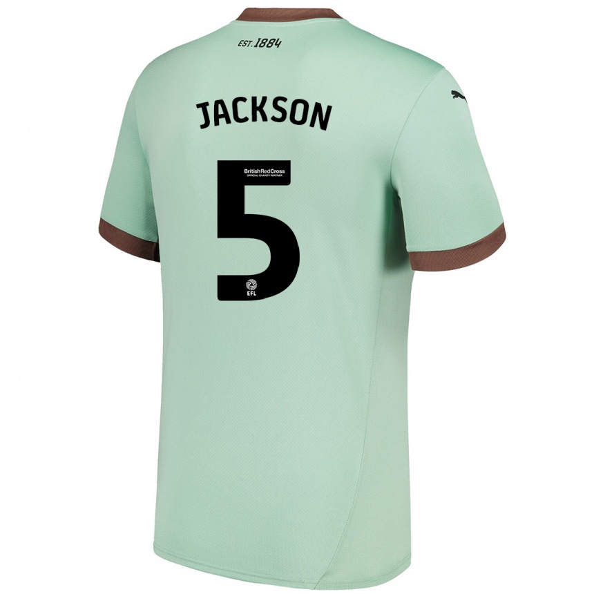 נשים כדורגל Sarah Jackson #5 ירוק חיוור הרחק ג'רזי 2024/25