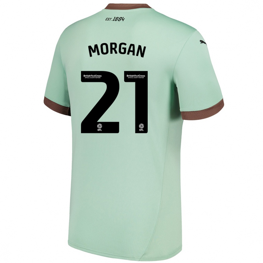 נשים כדורגל Sarah Morgan #21 ירוק חיוור הרחק ג'רזי 2024/25