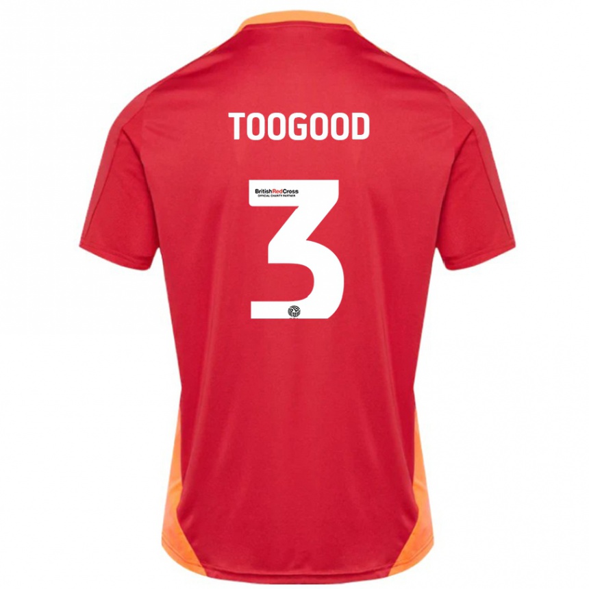 נשים כדורגל Emily Toogood #3 כחול אוף לבן הרחק ג'רזי 2024/25