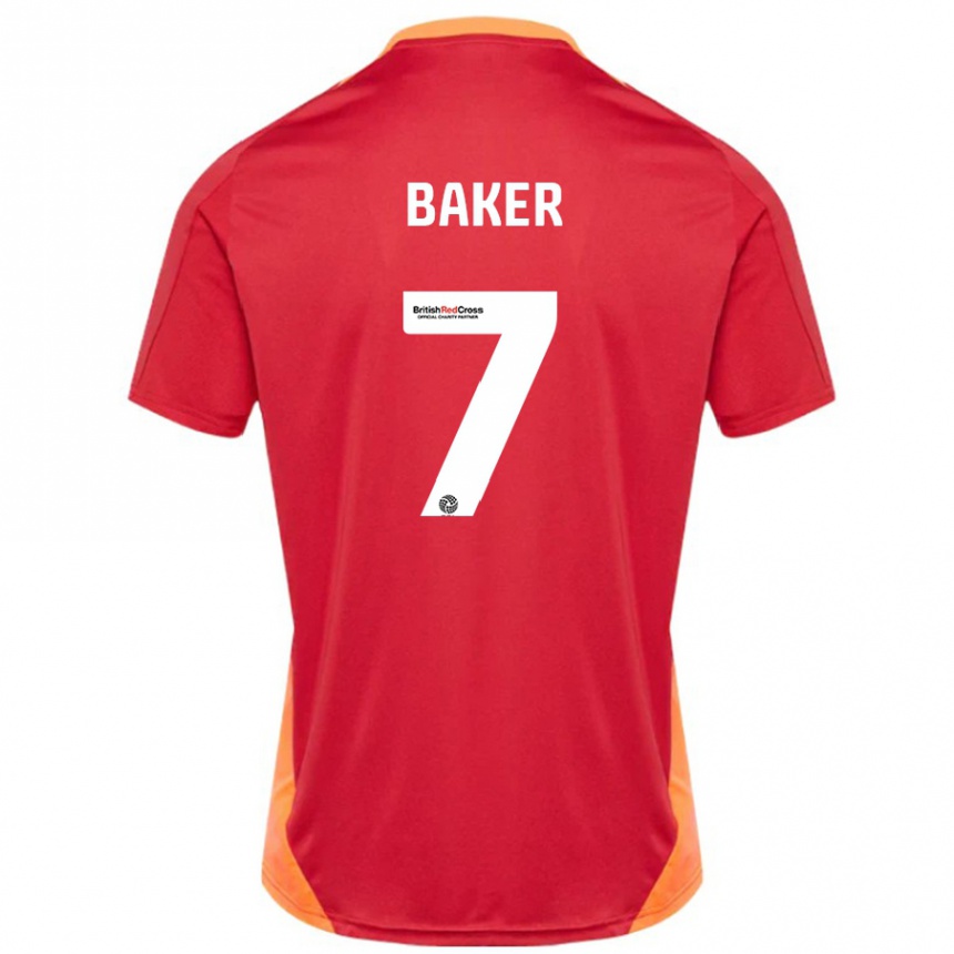 נשים כדורגל Phoebe Baker #7 כחול אוף לבן הרחק ג'רזי 2024/25