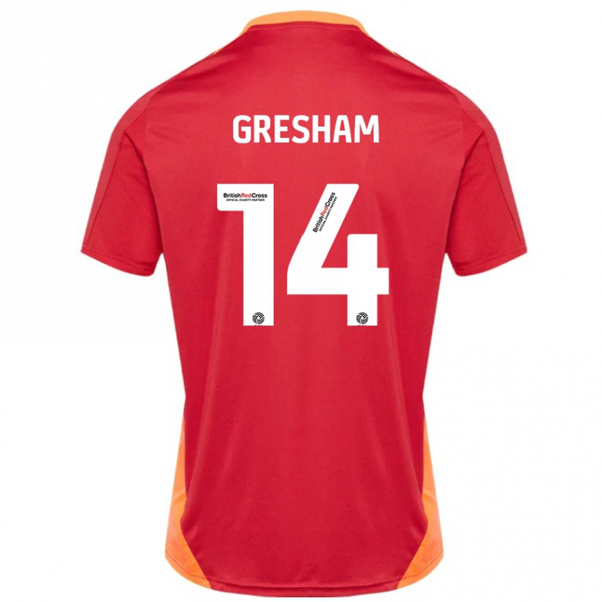 נשים כדורגל Georgie-Marie Barbour-Gresham #14 כחול אוף לבן הרחק ג'רזי 2024/25