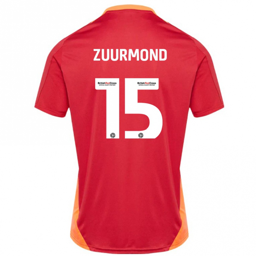 נשים כדורגל Ishbel Zuurmond #15 כחול אוף לבן הרחק ג'רזי 2024/25