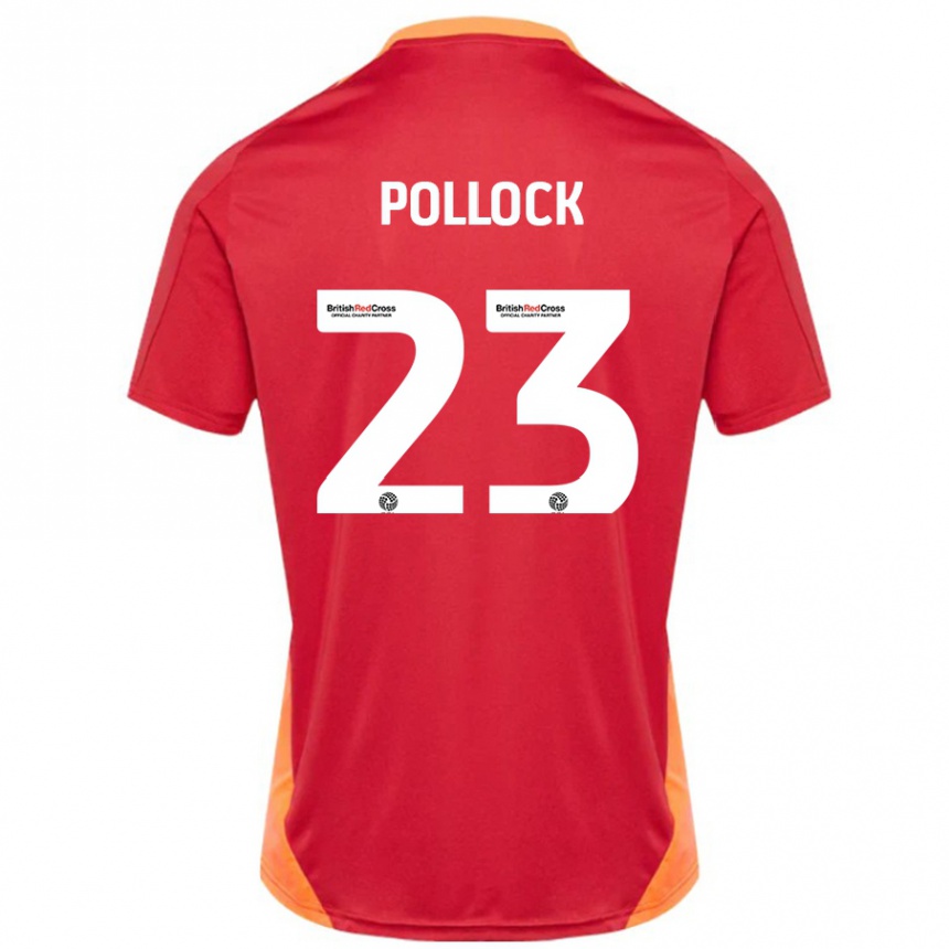 נשים כדורגל Amber Pollock #23 כחול אוף לבן הרחק ג'רזי 2024/25