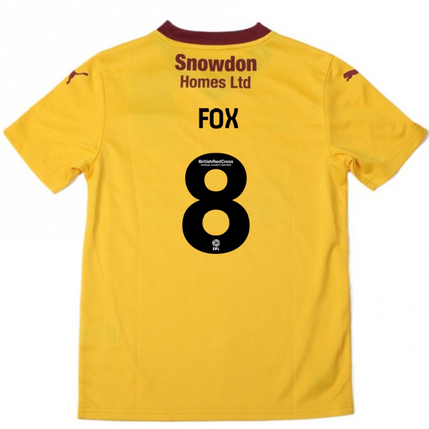 נשים כדורגל Ben Fox #8 כתום בורדו הרחק ג'רזי 2024/25