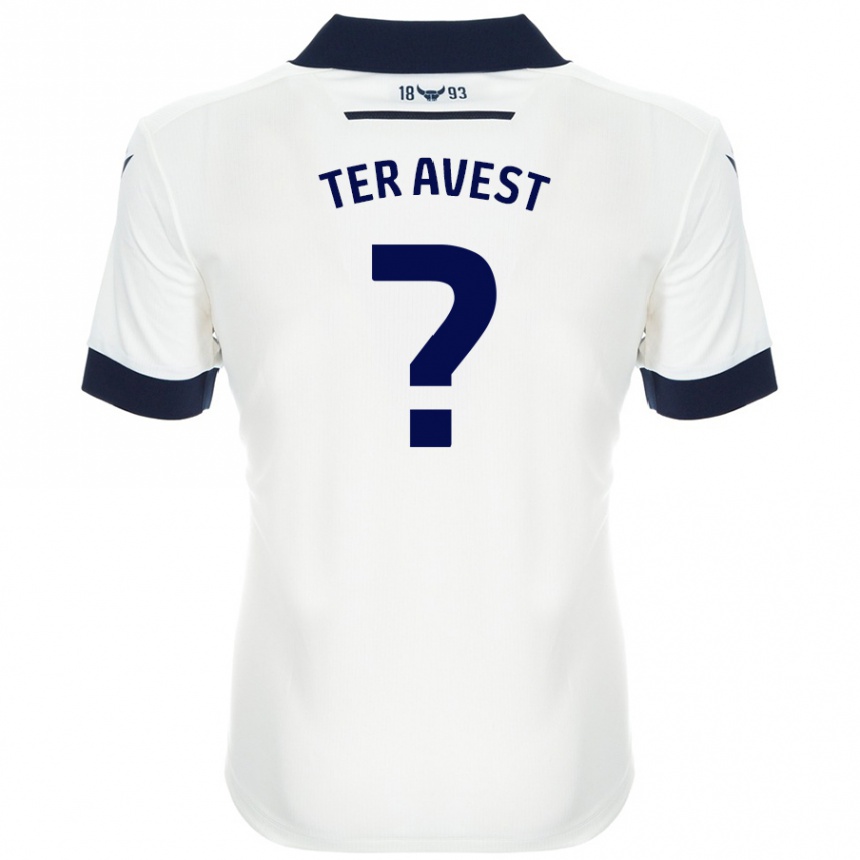 נשים כדורגל Hidde Ter Avest #0 כחול נייבי לבן הרחק ג'רזי 2024/25