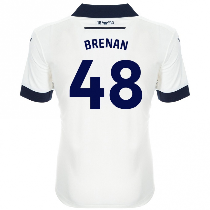 נשים כדורגל Tobias Brenan #48 כחול נייבי לבן הרחק ג'רזי 2024/25
