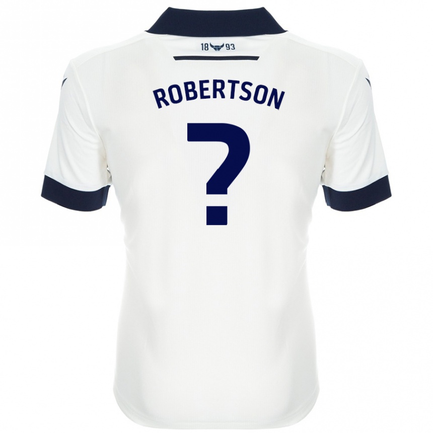 נשים כדורגל Maddie Robertson #0 כחול נייבי לבן הרחק ג'רזי 2024/25