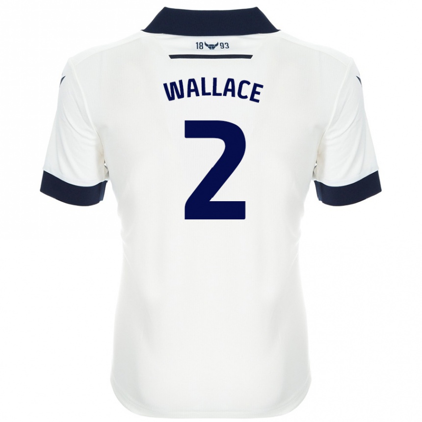 נשים כדורגל Emily Wallace #2 כחול נייבי לבן הרחק ג'רזי 2024/25