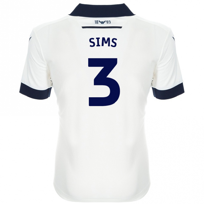 נשים כדורגל Gemma Sims #3 כחול נייבי לבן הרחק ג'רזי 2024/25