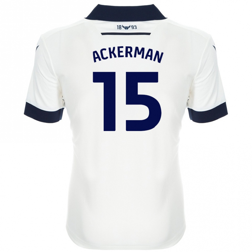 נשים כדורגל Daisy Ackerman #15 כחול נייבי לבן הרחק ג'רזי 2024/25