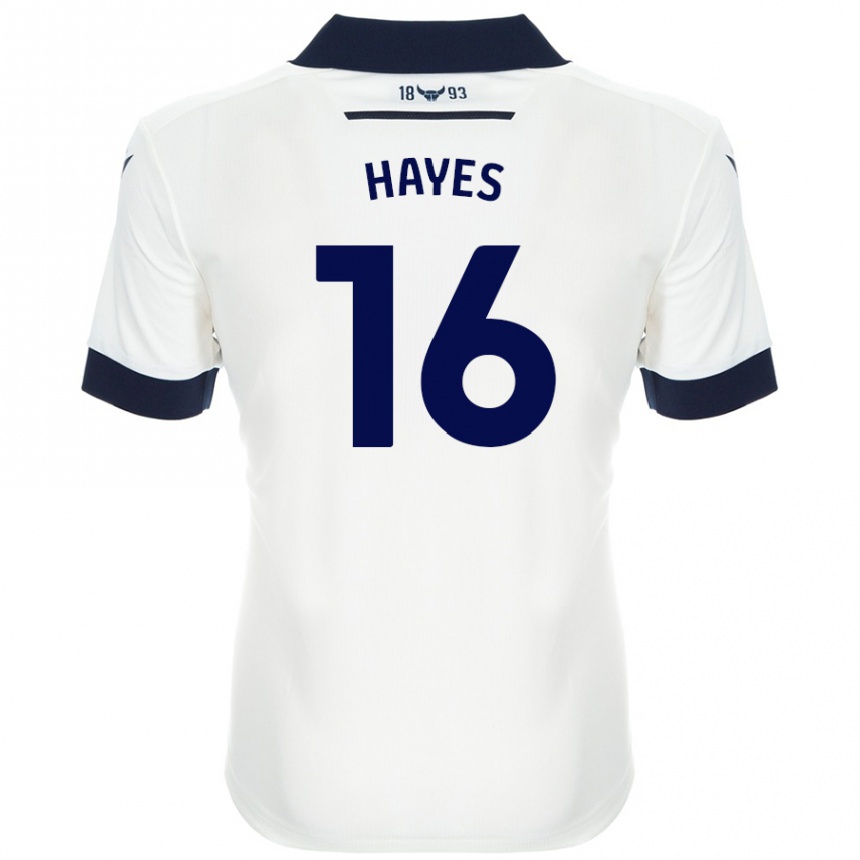 נשים כדורגל Georgia Hayes #16 כחול נייבי לבן הרחק ג'רזי 2024/25