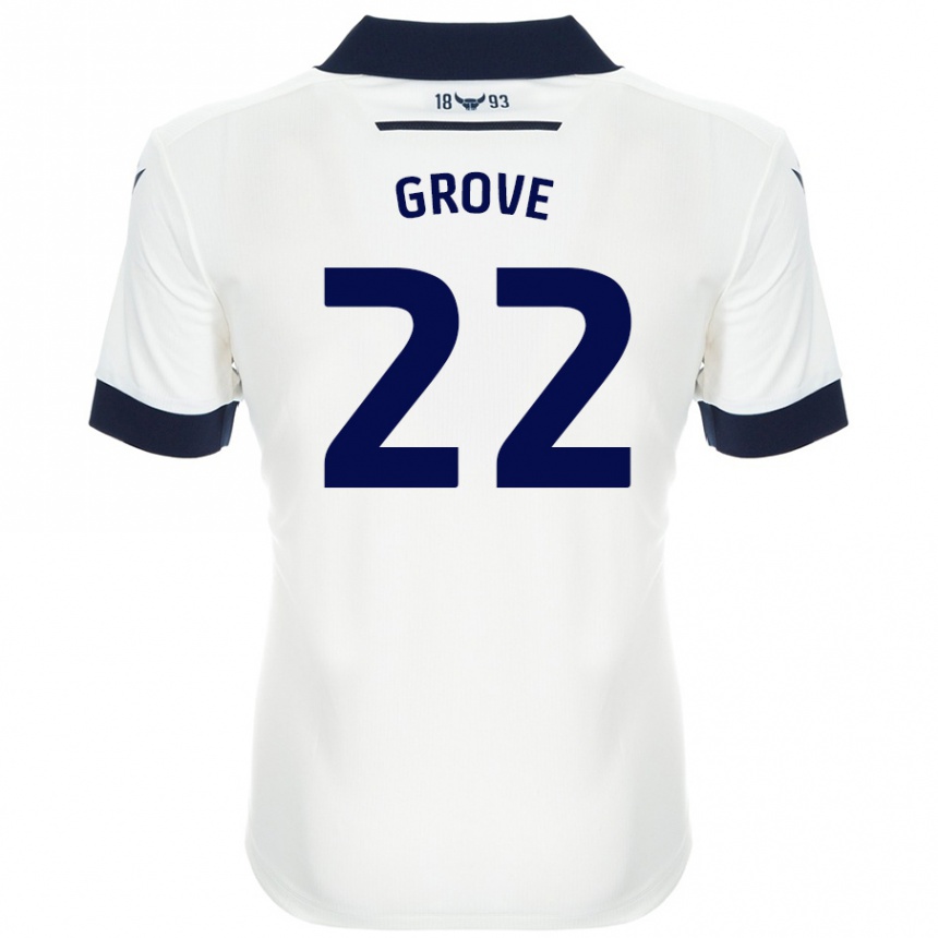 נשים כדורגל Jade Grove #22 כחול נייבי לבן הרחק ג'רזי 2024/25