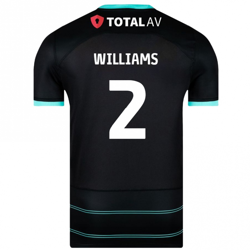 נשים כדורגל Jordan Williams #2 שָׁחוֹר הרחק ג'רזי 2024/25